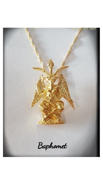 colgante baphomet plata oro cadena