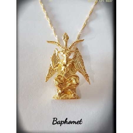 colgante baphomet plata oro cadena