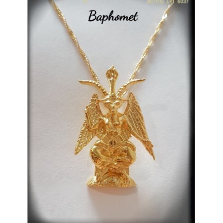 colgante baphomet plata oro cadena