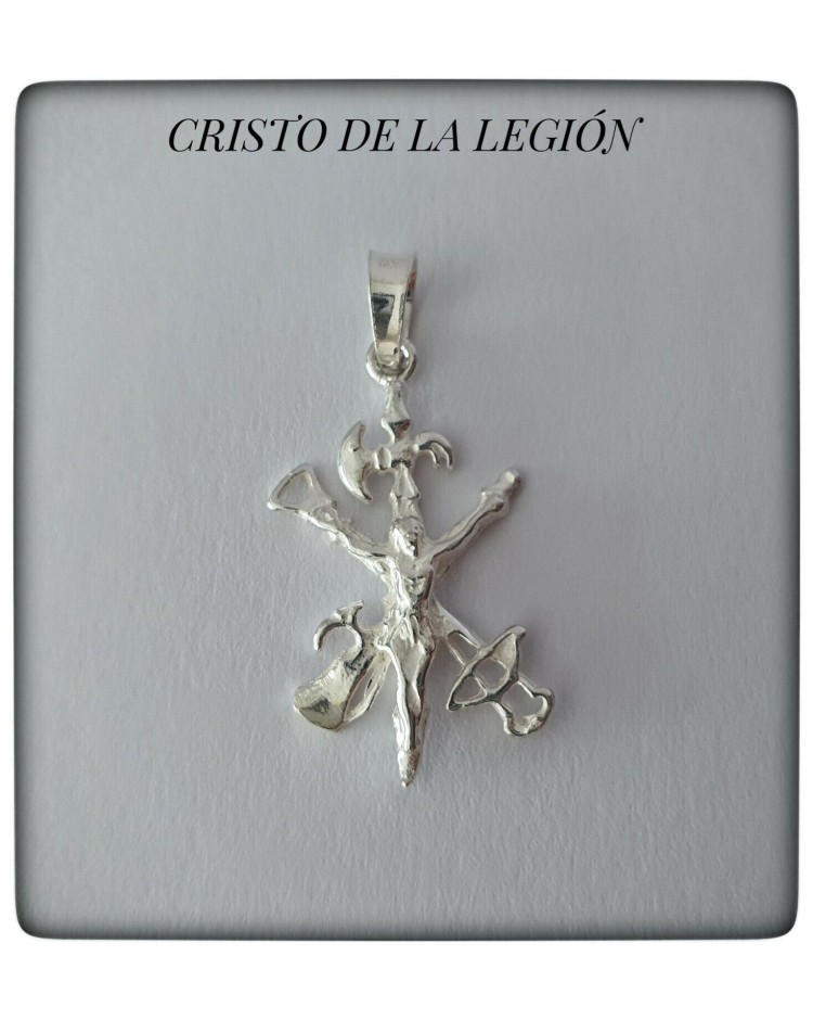 cristo de la legion plata de ley colgante