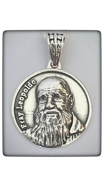 medalla fray leopoldo Alpandeire Beato plata de ley