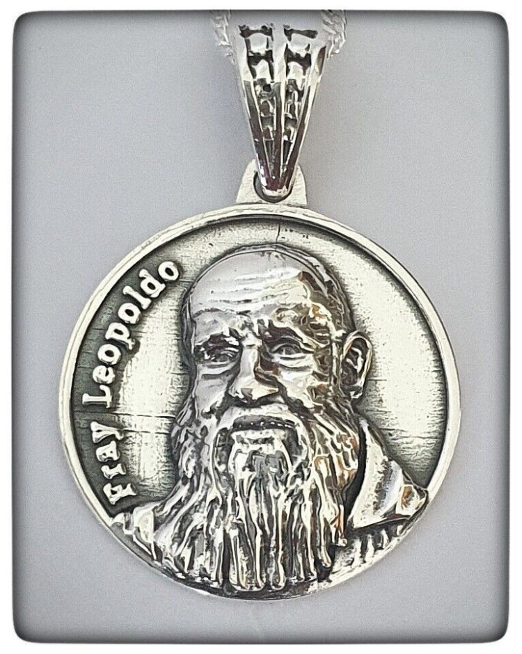 medalla fray leopoldo Alpandeire Beato plata de ley