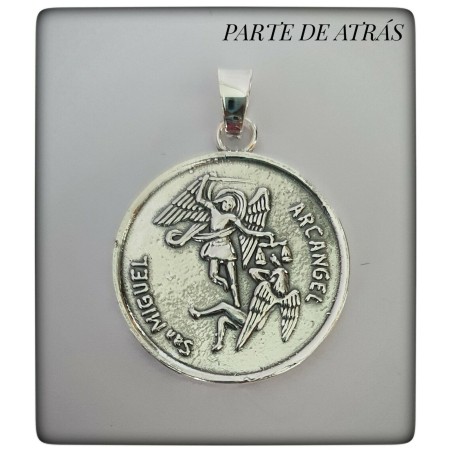 medalla tetragrammaton san miguel arcangel plata de  ley oro