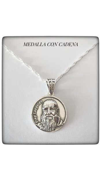 fray leopoldo Alpandeire Beato cadena plata de ley