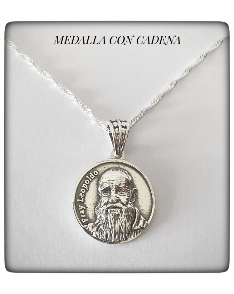 fray leopoldo Alpandeire Beato cadena plata de ley