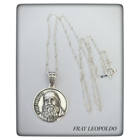 fray leopoldo Alpandeire Beato cadena plata de ley