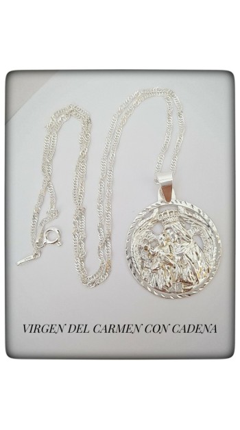 virgen del carmen patrona marineros plata de ley