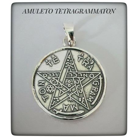 tetragrammaton plata colgante pentagrama esoterico