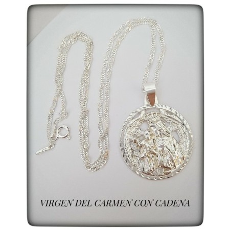 virgen del carmen patrona marineros plata de ley