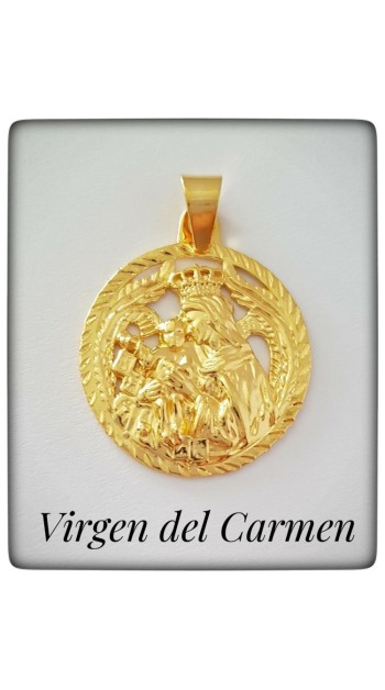 virgen del carmen patrona marineros plata oro colgante