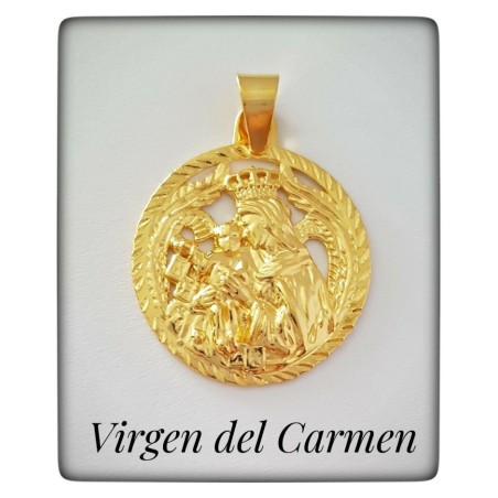 virgen del carmen patrona marineros plata oro colgante