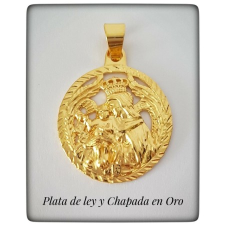 virgen del carmen patrona marineros plata oro colgante