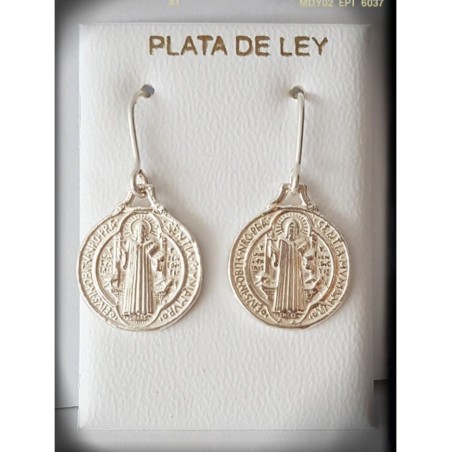 pendientes san benito plata de ley proteccion