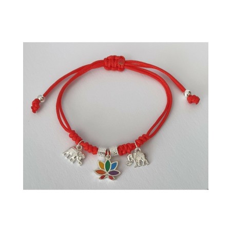 flor de loto pulsera hilo elefantes suerte