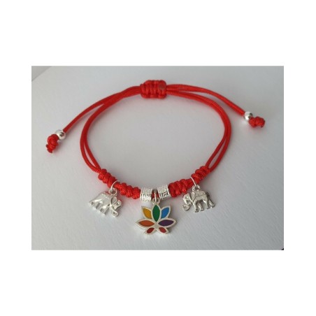 flor de loto pulsera hilo elefantes suerte