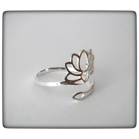 anillo plata de ley flor de loto yoga reiki meditacion