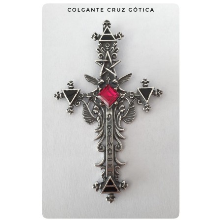 colgante cruz gotica plata de ley