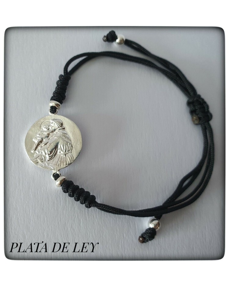 san antonio de padua plata de ley proteccion pulsera