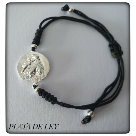 san antonio de padua plata de ley proteccion pulsera