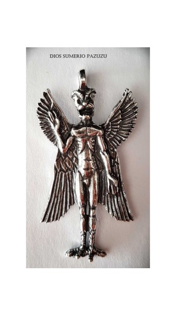 dios sumerio pazuzu mesopotamia demonio plata de ley colgante