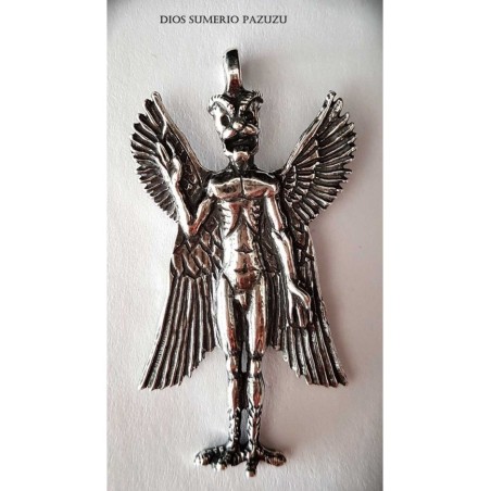 dios sumerio pazuzu mesopotamia demonio plata de ley colgante