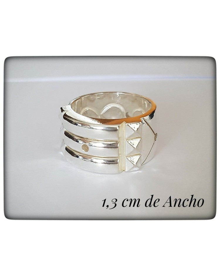 anillo atlante proteccion geometria plata de ley protector