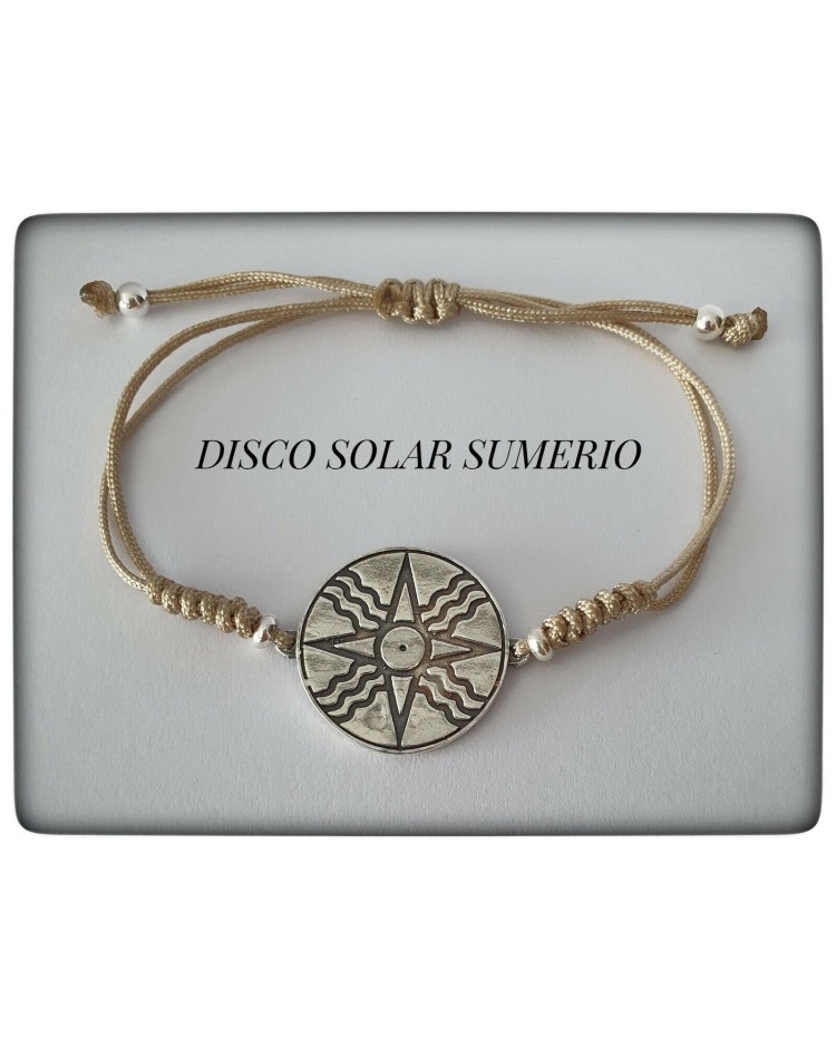 dios sumerio utu disco solar protector plata de ley pulsera