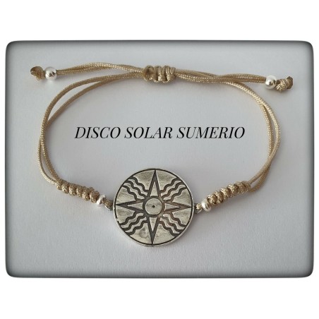 dios sumerio utu disco solar protector plata de ley pulsera