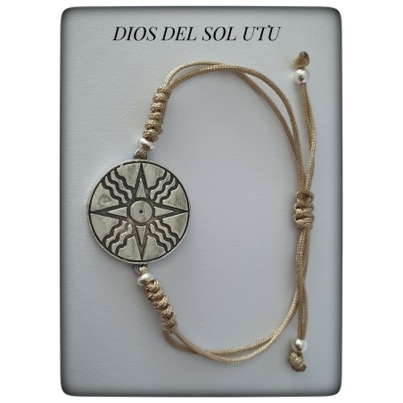 dios sumerio utu disco solar protector plata de ley pulsera