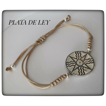 dios sumerio utu disco solar protector plata de ley pulsera