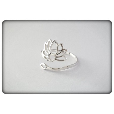 anillo plata flor de loto reiki yoga meditacion chakras
