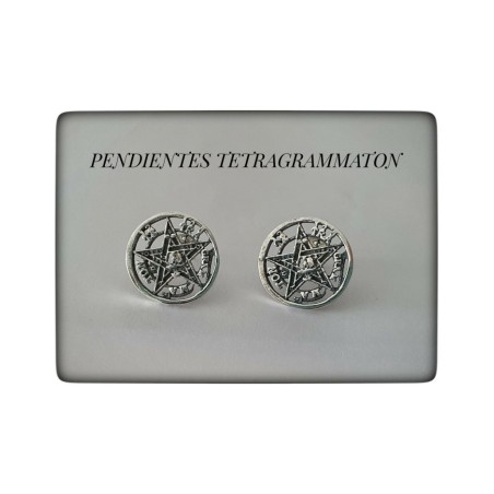 tetragrammaton pentagrama pendientes plata de ley wicca esoterico