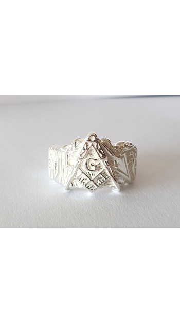 anillo mason masonico plata de ley sello