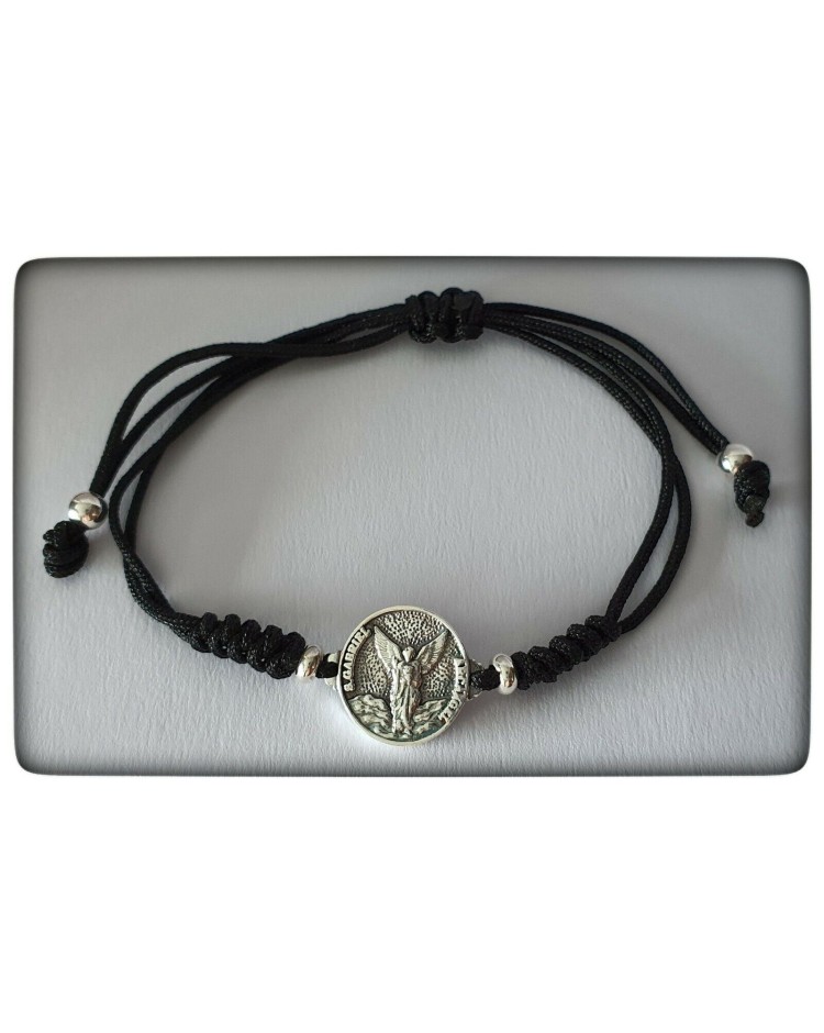 arcangel san gabriel plata  de ley pulsera colgante