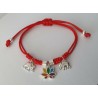 pulsera plata  de ley flor de loto y elefantes de la suerte