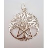 wicca arbol de la vida estrella de cinco puntas pentagrama plata