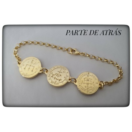 pulsera plata de ley chapado en oro arcangeles de dios san miguel