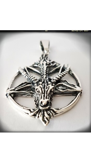 baphomet plata de ley colgante macho cabrío