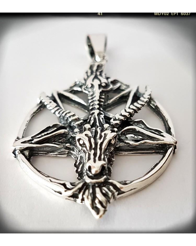 baphomet plata de ley colgante macho cabrío