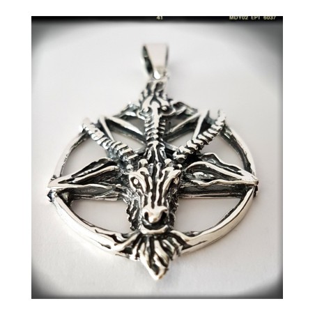 baphomet plata de ley colgante macho cabrío