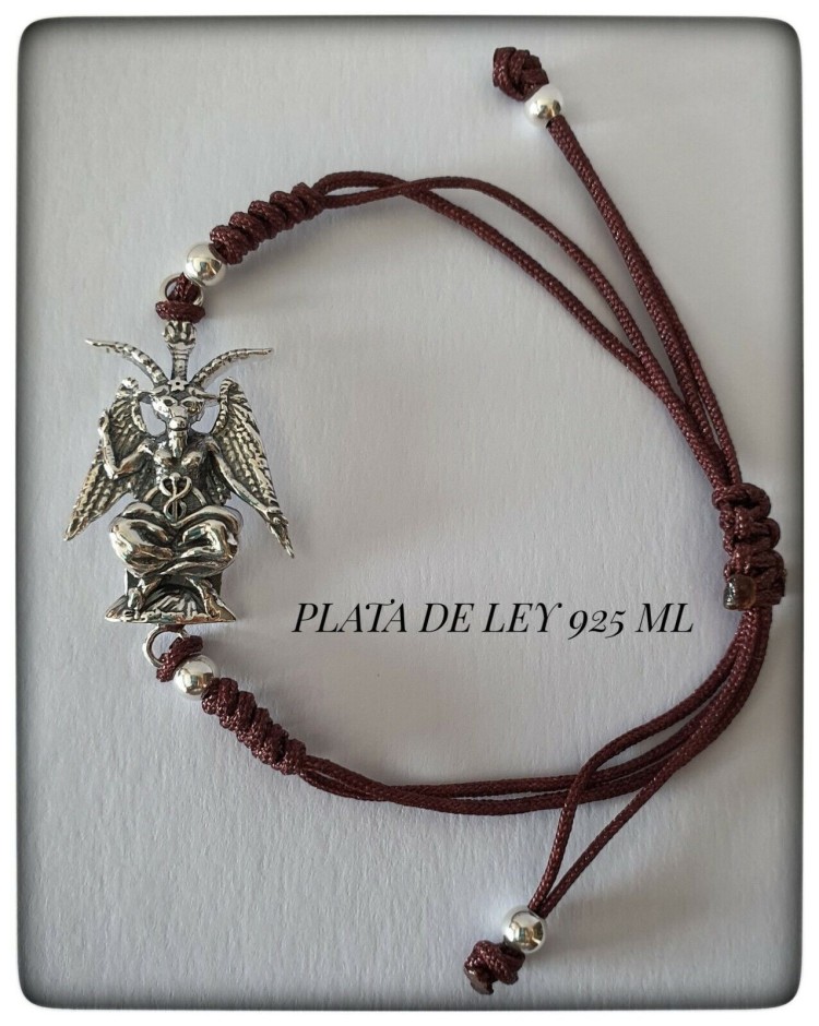 baphomet macho cabrio plata de ley pulsera