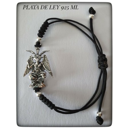 baphomet macho cabrio plata de ley pulsera