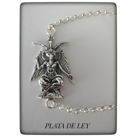 baphomet plata de ley cadena colgante macho cabrio