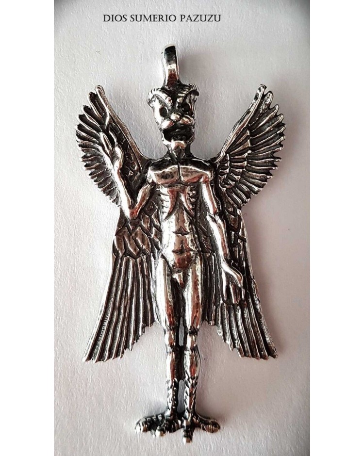 dios sumerio pazuzu mesopotamia demonio plata de ley colgante