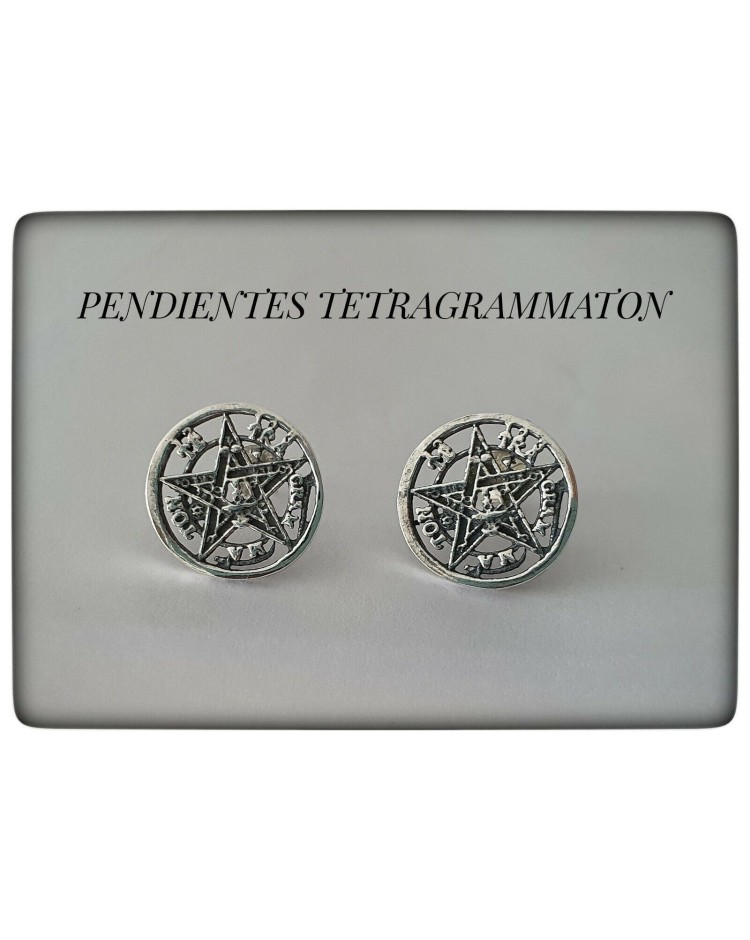 tetragrammaton pentagrama pendientes plata de ley wicca esoterico