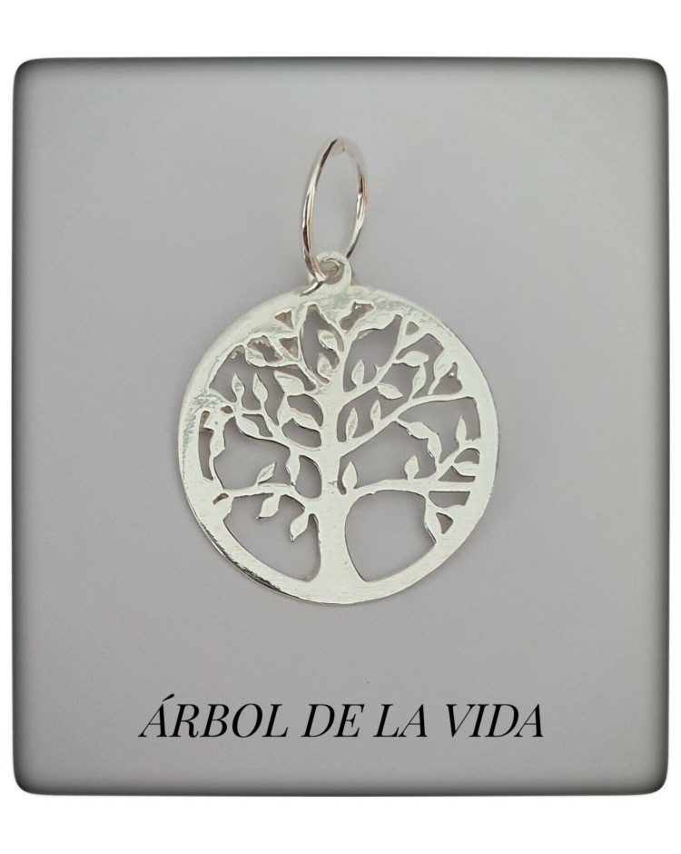 arbol de la vida colgante plata de ley geometria sagrada