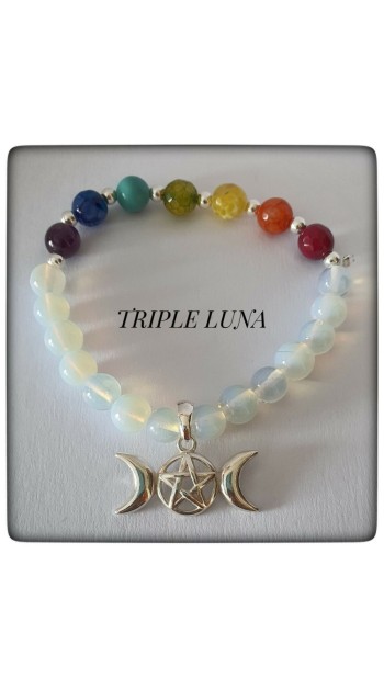 colgante triple luna plata de ley pulsera