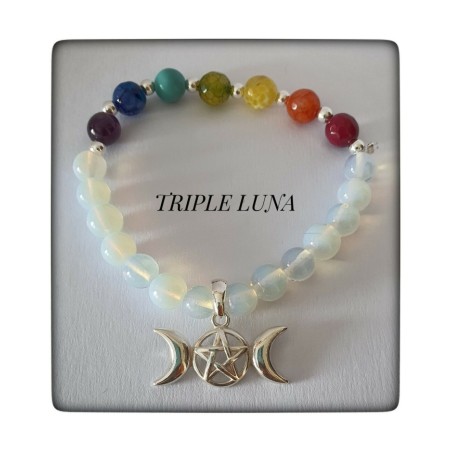 colgante triple luna plata de ley pulsera