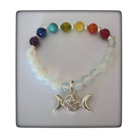 colgante triple luna plata de ley pulsera