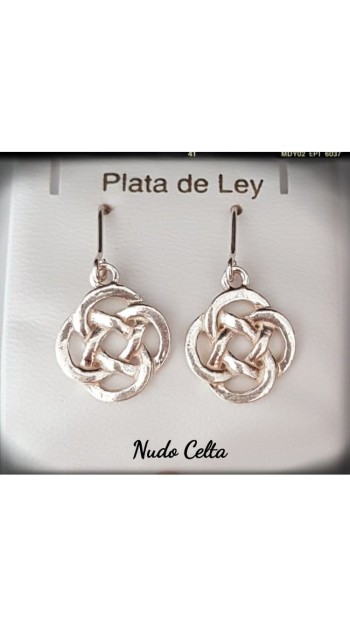 pendientes plata de ley nudo celta